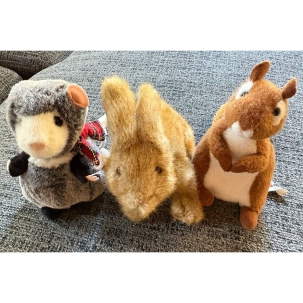 Douglas Woodland Plush Set Mouse‎ with Scarf Chipmunk Rabbit Forest Animals 3pc